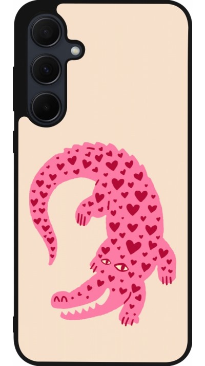 Coque Samsung Galaxy A55 5G - Silicone rigide noir Pink crocodile 2026