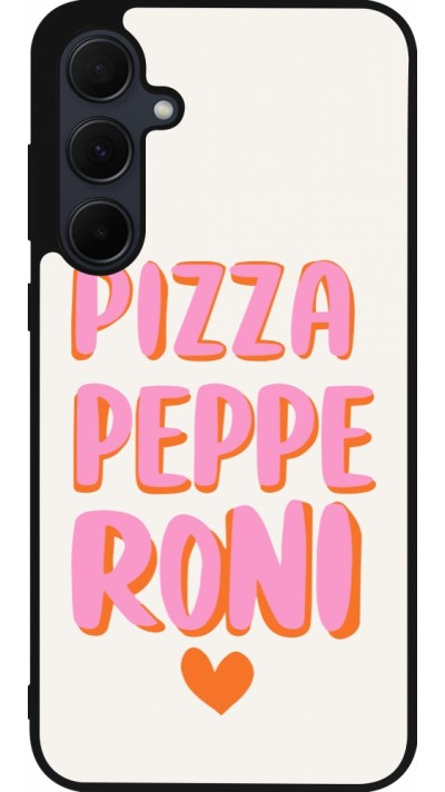 Coque Samsung Galaxy A55 5G - Silicone rigide noir Pizza pepperoni 2026