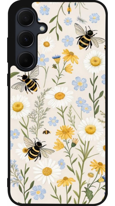 Coque Samsung Galaxy A55 5G - Silicone rigide noir Pattern bees Spring 2026