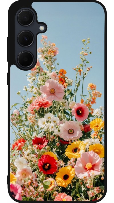 Coque Samsung Galaxy A55 5G - Silicone rigide noir Spring flowers Spring 2026