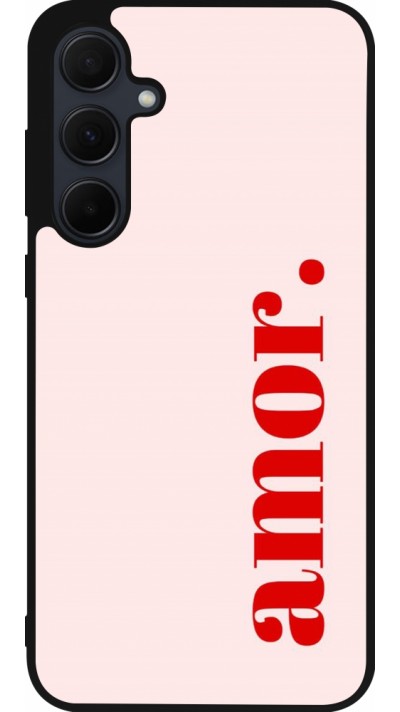 Samsung Galaxy A55 5G Case Hülle - Silikon schwarz Valentine 2024 amor