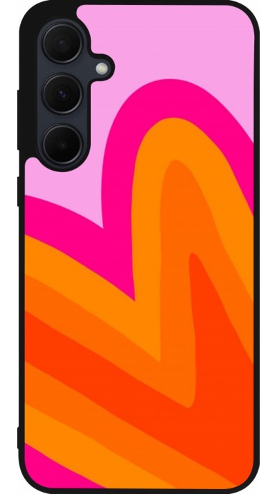 Samsung Galaxy A55 5G Case Hülle - Silikon schwarz Valentine 2024 heart gradient