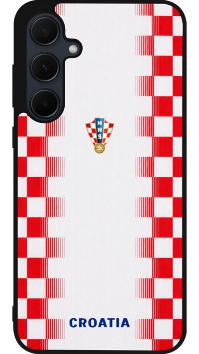 Coque Samsung Galaxy A56 - Silicone rigide noir Maillot de football Croatie 2026 personnalisable