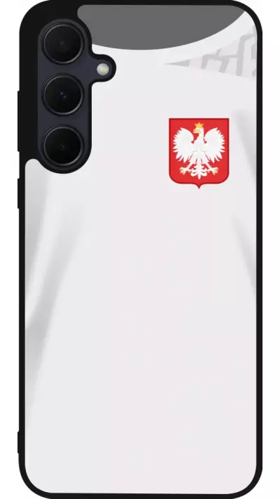 Coque Samsung Galaxy A56 - Silicone rigide noir Maillot de football Pologne 2022 personnalisable