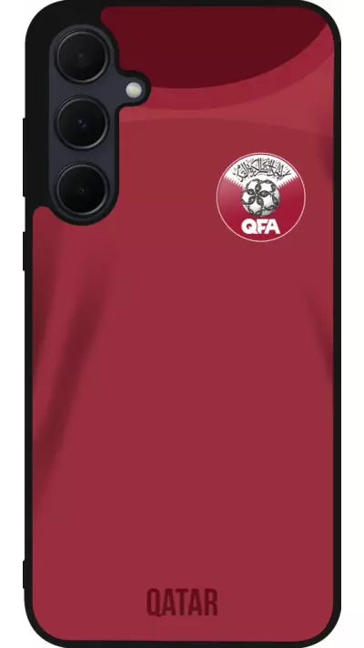Coque Samsung Galaxy A56 - Silicone rigide noir Maillot de football Qatar 2022 personnalisable