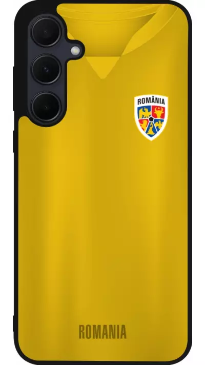 Coque Samsung Galaxy A56 - Silicone rigide noir Maillot de football Roumanie