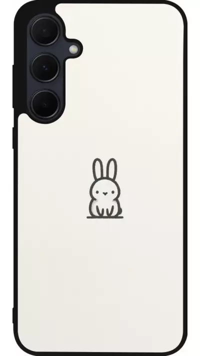 Coque Samsung Galaxy A56 - Silicone rigide noir Minimal bunny cutie