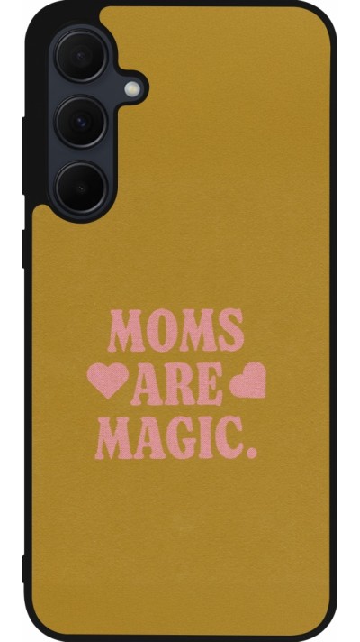 Coque Samsung Galaxy A56 - Silicone rigide noir Mom 2026 Are Magic