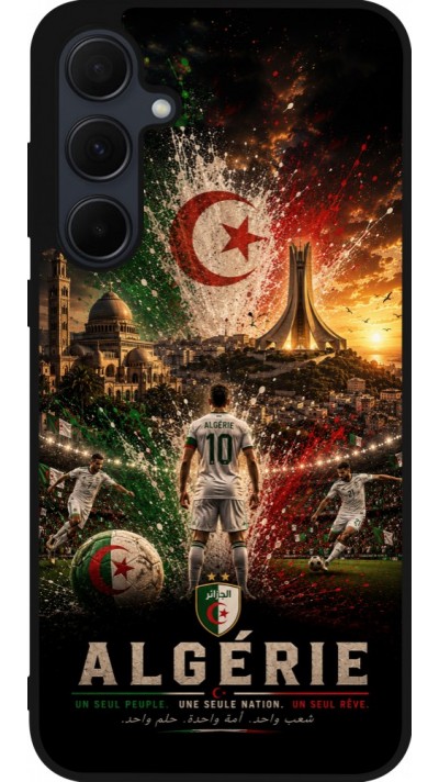 Coque Samsung Galaxy A56 - Silicone rigide noir Football Algérie splash 2026