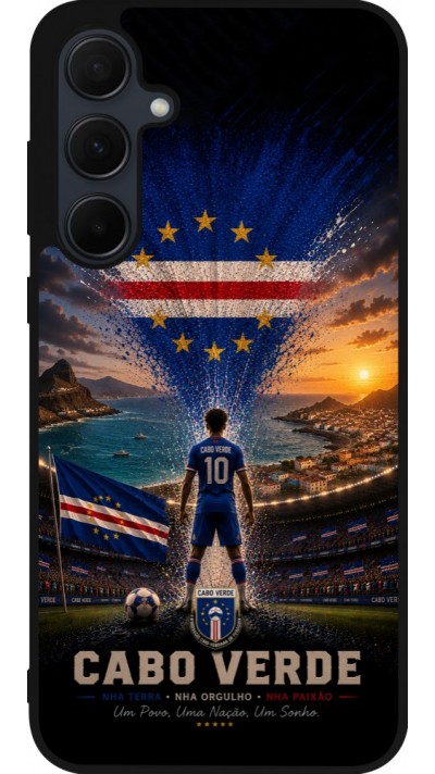Coque Samsung Galaxy A56 - Silicone rigide noir Football Cap-Vert splash 2026