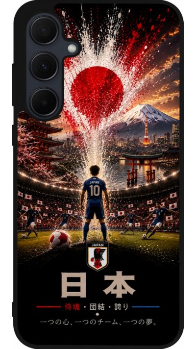 Coque Samsung Galaxy A56 - Silicone rigide noir Football Japon splash 2026