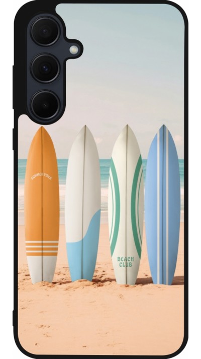 Coque Samsung Galaxy A56 - Silicone rigide noir Summer surfboard 2025
