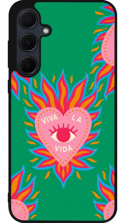 Coque Samsung Galaxy A56 - Silicone rigide noir Viva la vida 2026