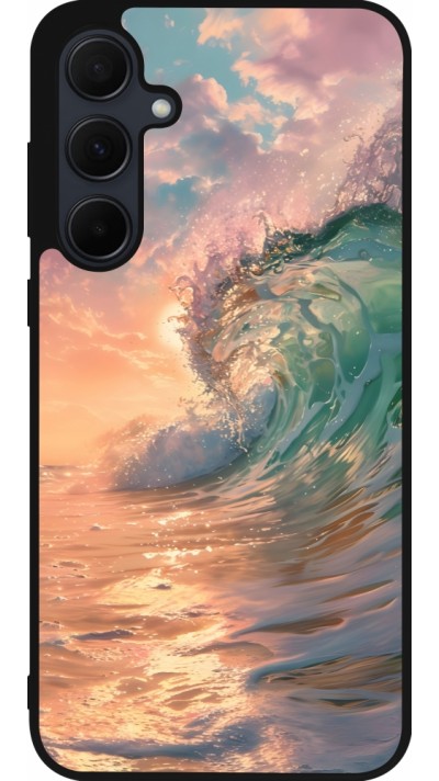Coque Samsung Galaxy A56 - Silicone rigide noir Wave Sunset