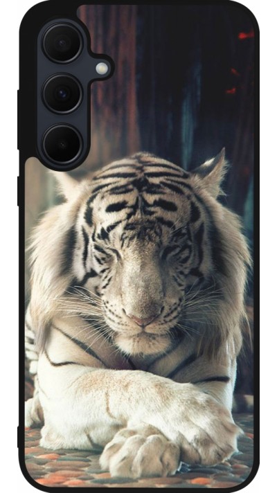 Coque Samsung Galaxy A56 - Silicone rigide noir Zen Tiger