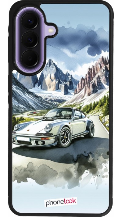 Samsung Galaxy A57 5G Case Hülle - Silikon schwarz Porsche 911 Berg Aquarell
