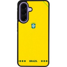Coque Samsung Galaxy A57 5G - Silicone rigide noir Maillot de football Bresil 2026 personnalisable