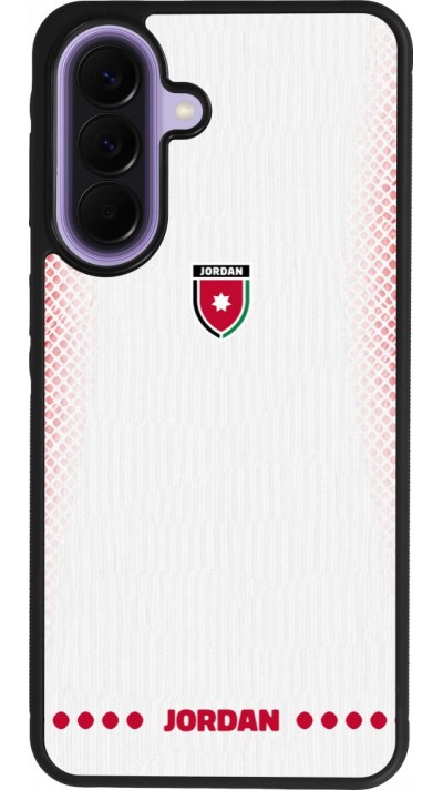 Coque Samsung Galaxy A57 5G - Silicone rigide noir Maillot de football Jordanie 2026 personnalisable