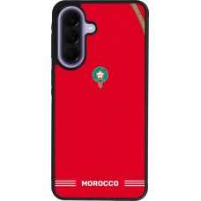 Coque Samsung Galaxy A57 5G - Silicone rigide noir Maillot de football Maroc 2026 personnalisable