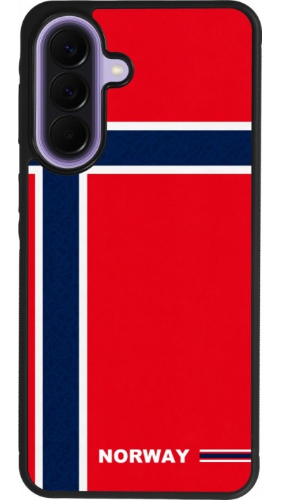 Coque Samsung Galaxy A57 5G - Silicone rigide noir Maillot de football Norvège 2026 personnalisable