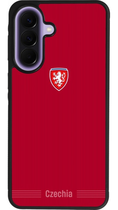 Coque Samsung Galaxy A57 5G - Silicone rigide noir Maillot de football Répuplique Tchèque 2026 personnalisable