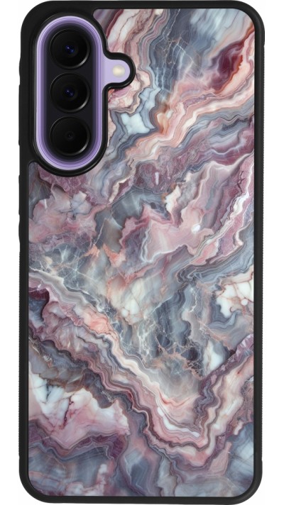 Samsung Galaxy A57 5G Case Hülle - Silikon schwarz Violetter silberner Marmor