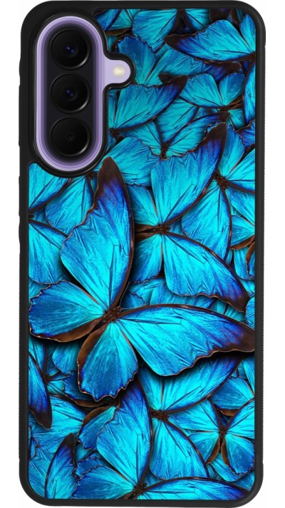 Samsung Galaxy A57 5G Case Hülle - Silikon schwarz Papillon bleu