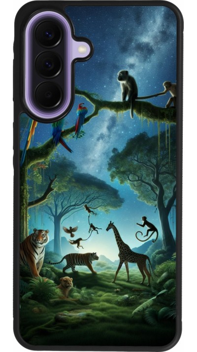 Samsung Galaxy A57 5G Case Hülle - Silikon schwarz Paradies der exotischen Tiere