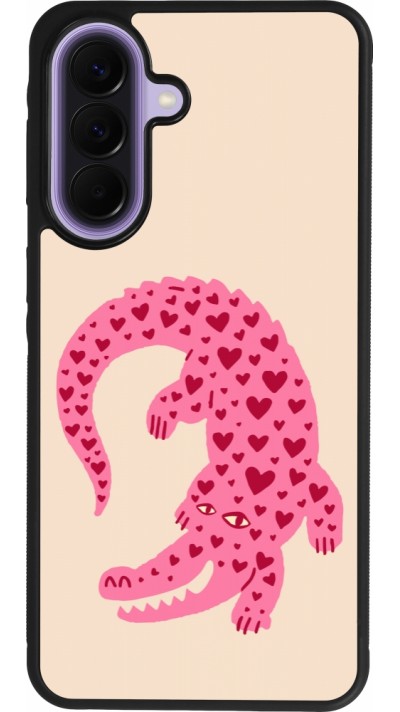Samsung Galaxy A57 5G Case Hülle - Silikon schwarz Pink crocodile 2026