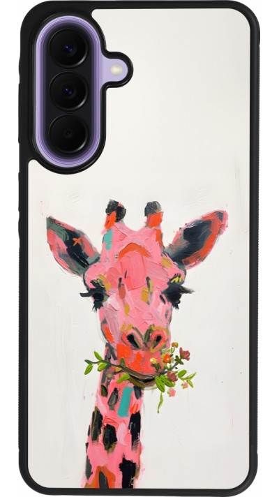 Samsung Galaxy A57 5G Case Hülle - Silikon schwarz Pink Girafe Paint