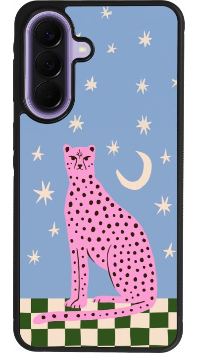 Samsung Galaxy A57 5G Case Hülle - Silikon schwarz Pink leopard with stars 2026