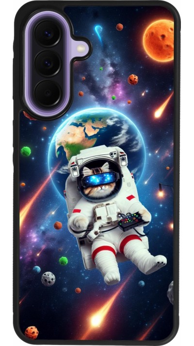 Coque Samsung Galaxy A57 5G - Silicone rigide noir VR SpaceCat Odyssey