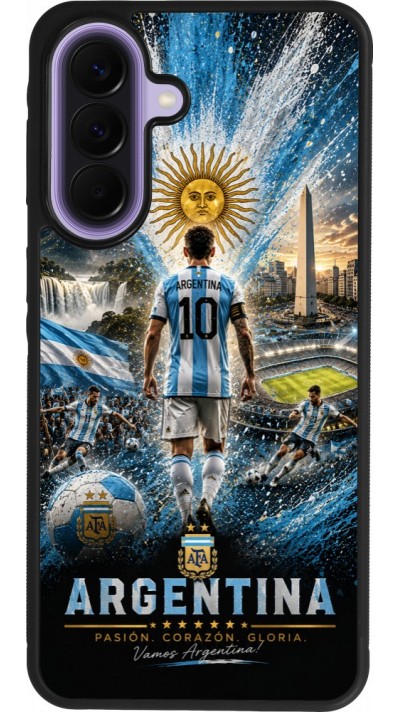 Samsung Galaxy A57 5G Case Hülle - Silikon schwarz Fussball Argentinien splash 2026