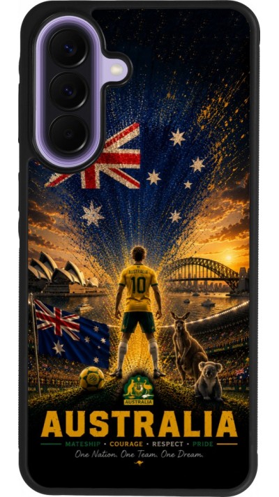 Samsung Galaxy A57 5G Case Hülle - Silikon schwarz Fussball Australien splash 2026