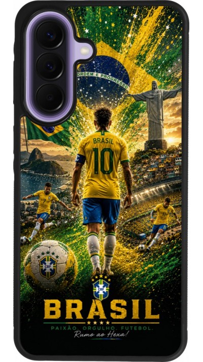 Samsung Galaxy A57 5G Case Hülle - Silikon schwarz Fussball Brasilien splash 2026