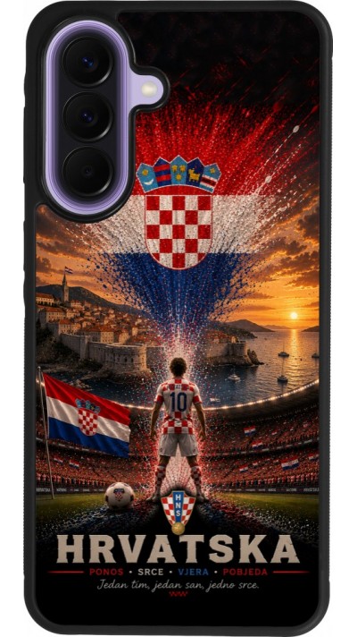 Samsung Galaxy A57 5G Case Hülle - Silikon schwarz Fussball Kroatien splash 2026