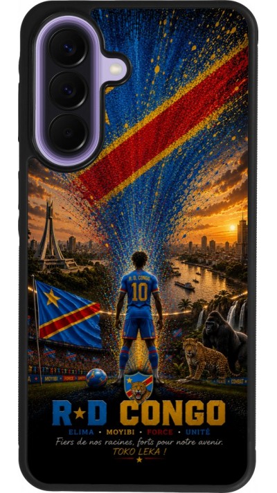 Samsung Galaxy A57 5G Case Hülle - Silikon schwarz Fussball Demokratische Republik Kongo splash 2026