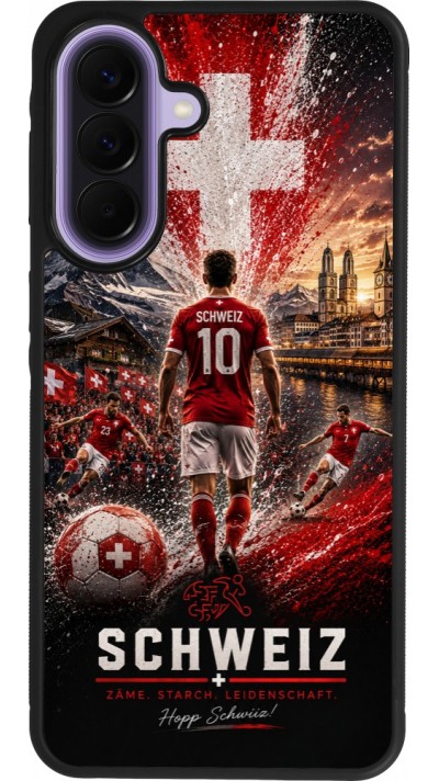 Samsung Galaxy A57 5G Case Hülle - Silikon schwarz Fussball Schweiz splash 2026