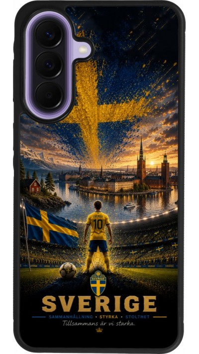 Samsung Galaxy A57 5G Case Hülle - Silikon schwarz Fussball Schweden splash 2026