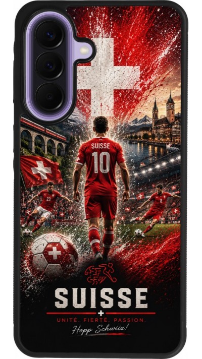 Samsung Galaxy A57 5G Case Hülle - Silikon schwarz Fussball Suisse splash 2026