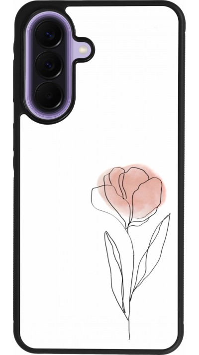 Samsung Galaxy A57 5G Case Hülle - Silikon schwarz Spring 23 minimalist flower