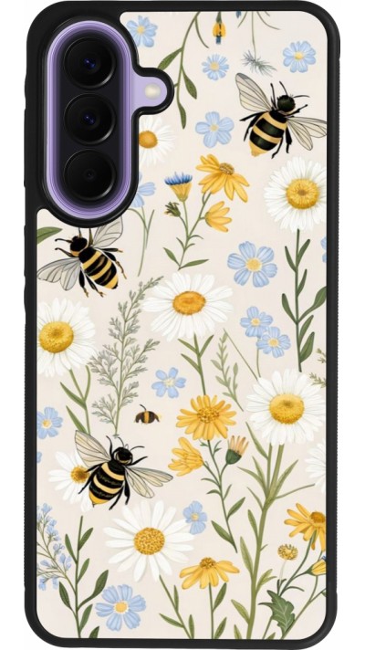 Samsung Galaxy A57 5G Case Hülle - Silikon schwarz Pattern bees Spring 2026