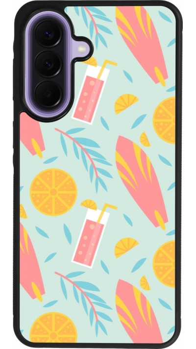 Samsung Galaxy A57 5G Case Hülle - Silikon schwarz Summer 2025 Pattern citron