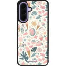 Coque Samsung Galaxy A57 5G - Silicone rigide noir Summer Pink Pattern