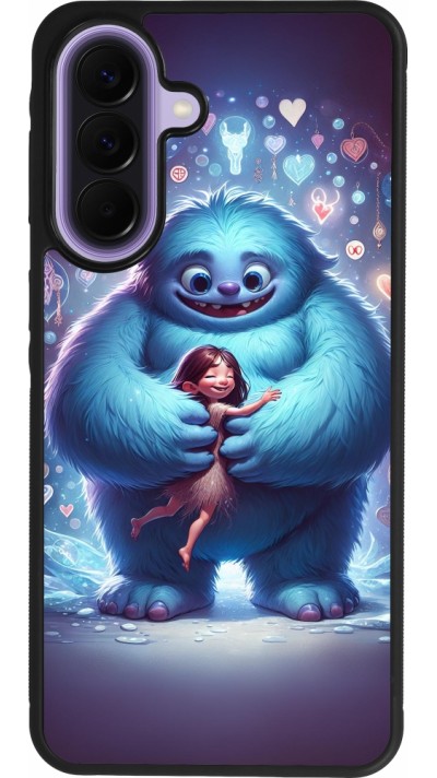 Coque Samsung Galaxy A57 5G - Silicone rigide noir Valentine 2024 Fluffy Love