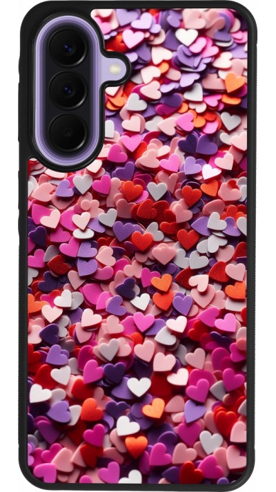 Coque Samsung Galaxy A57 5G - Silicone rigide noir Valentine 2025 Confetti