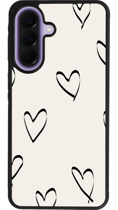 Coque Samsung Galaxy A57 5G - Silicone rigide noir Valentine 2023 minimalist hearts
