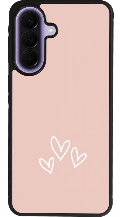 Coque Samsung Galaxy A57 5G - Silicone rigide noir Valentine 2023 three minimalist hearts