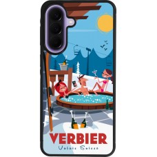Coque Samsung Galaxy A57 5G - Silicone rigide noir Verbier Mountain Jacuzzi