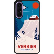 Coque Samsung Galaxy A57 5G - Silicone rigide noir Verbier Cabane Mont-Fort